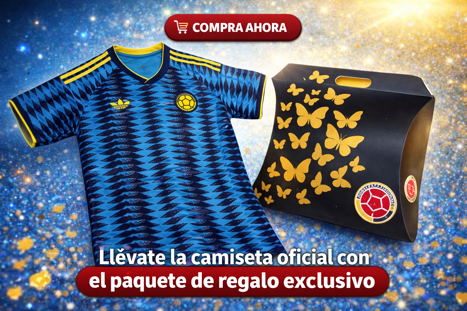💙🇨🇴⚽ Camisa Colombia 2026 – Visitante Azul | Edición Jugador