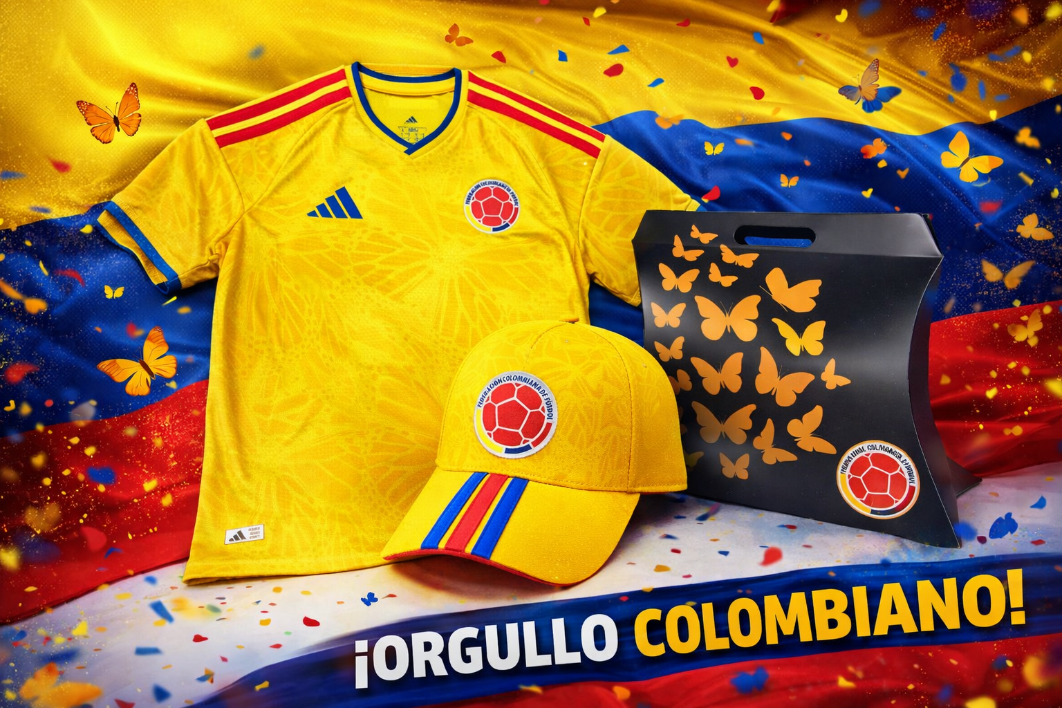 COMBO SELECCION COLOMBIA CAMISA + CAJA + GORRA